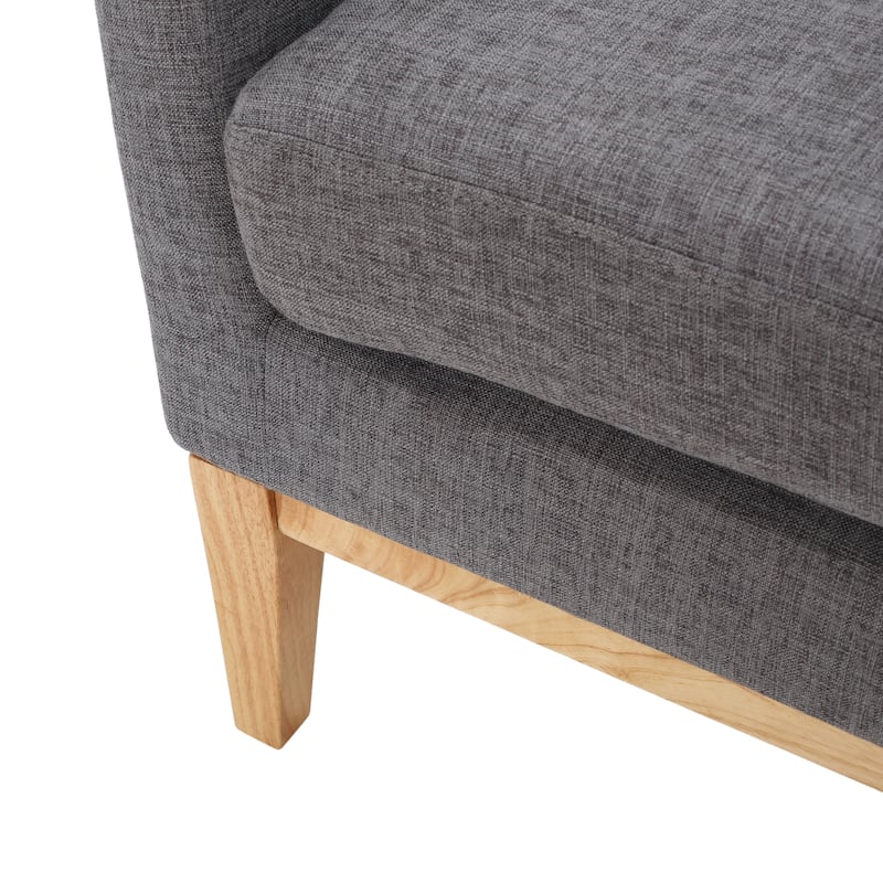 Modern 27.5" Upholstered Accent Chair with Wide Cushion and Wood Legs for Living Room