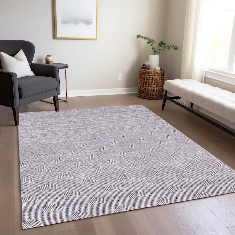 Machine Washable Indoor/ Outdoor Chantille Contemporary Stripe Rug