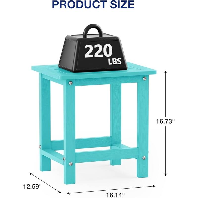WINSOON HIPS All Weather Table Adirondack Square Side Table