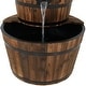 preview thumbnail 8 of 10, Rustic 2-Tier Wood Barrel w/ Pump Outdoor Water Fountain - 34-Inch
