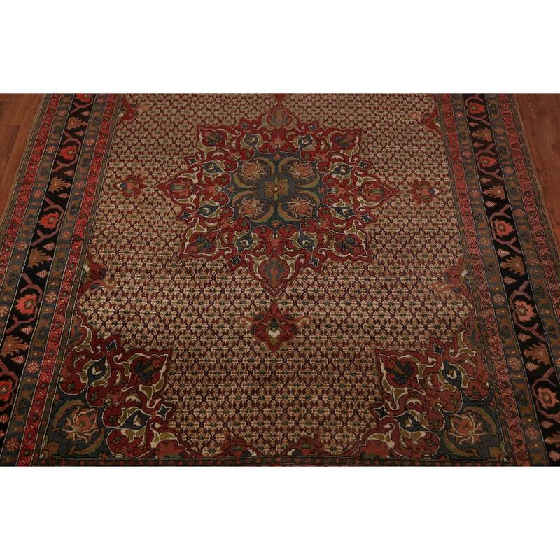 Medallion Serab Persian Vintage Area Rug Handmade Wool Carpet - 6'7" x 9'8"
