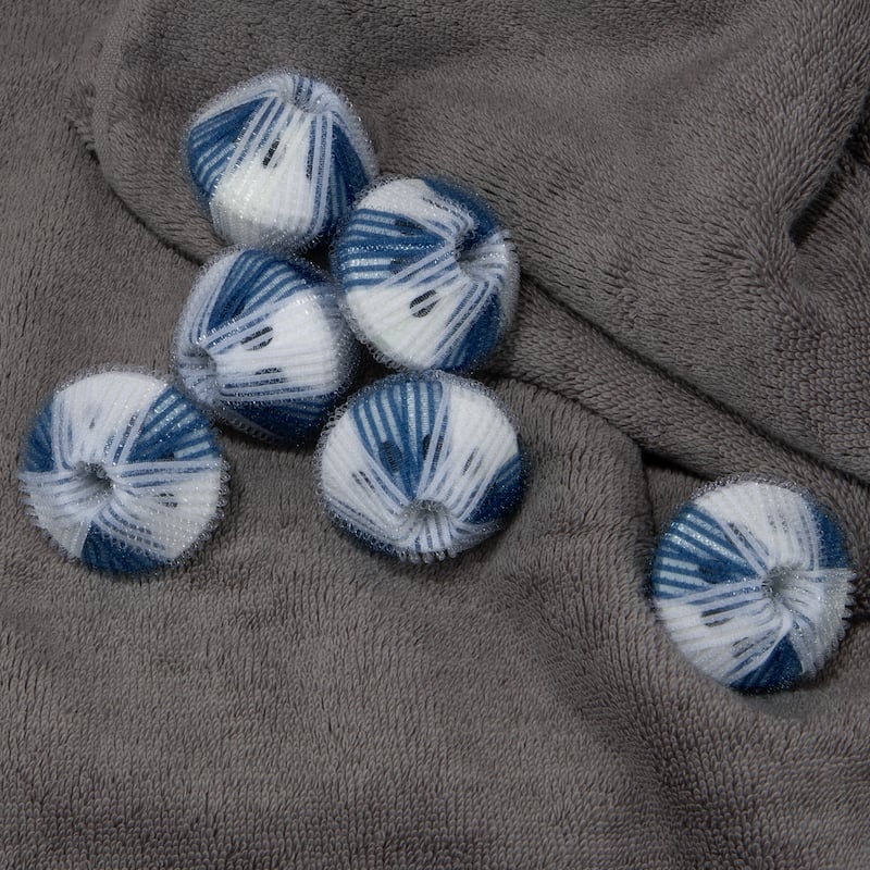 Laundry 360 6 Pack Jumbo Lint and Hair Removing Wash Balls - 2.05" x 2.05" x 2.05"