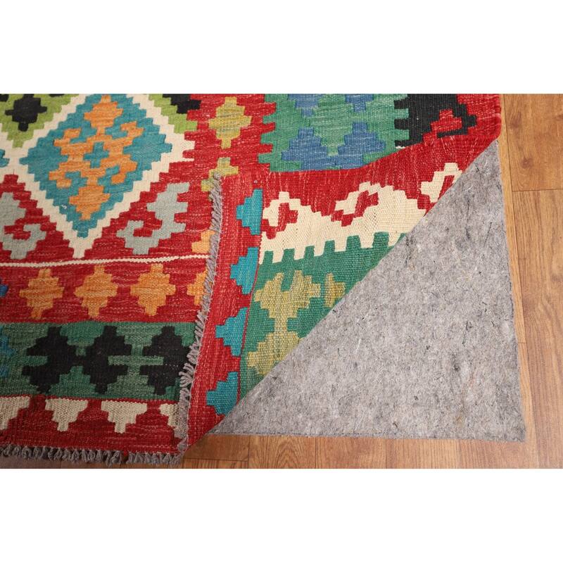 Trellis Multicolor Kilim Oriental Large Area Rug Flatweave Wool Carpet - 9'11"x 16'1"