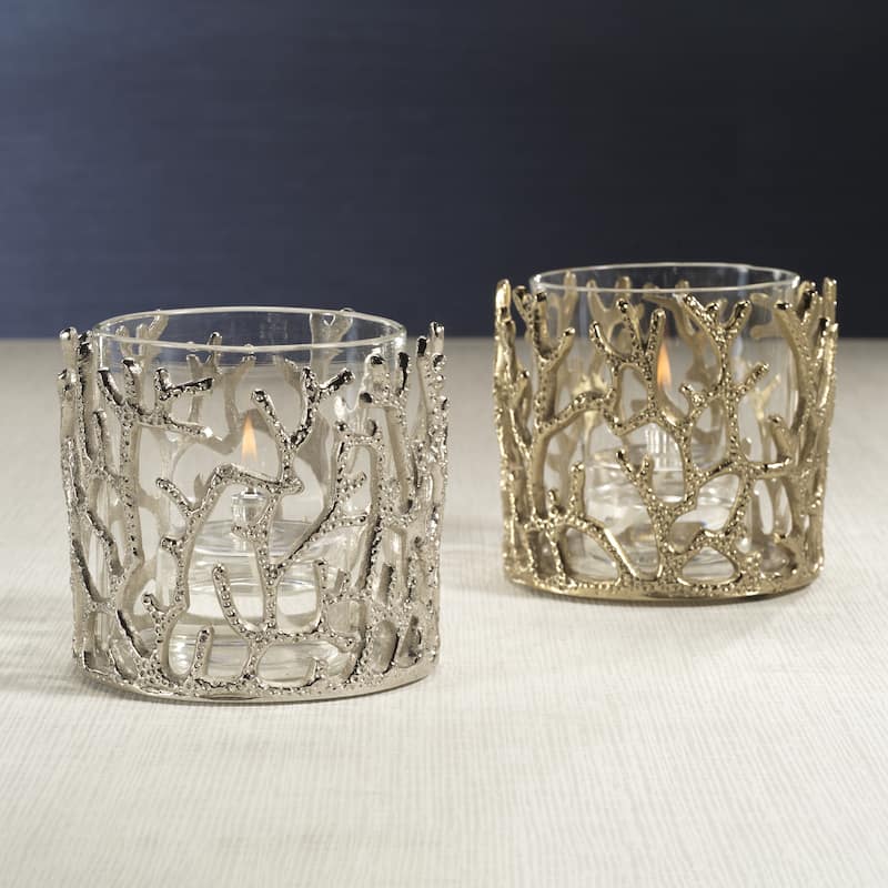 Coral Sea Brass Hurricane w/ Glass Insert
