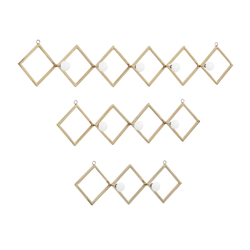 Metal Wall Hook - Set of 3 Gold - Roche River Decor