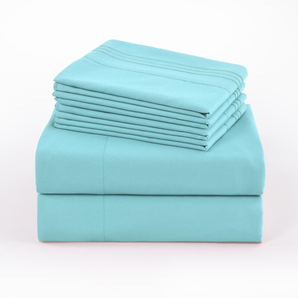 4/6 Pcs Soft Solid & Embroidery Bed Sheets Set