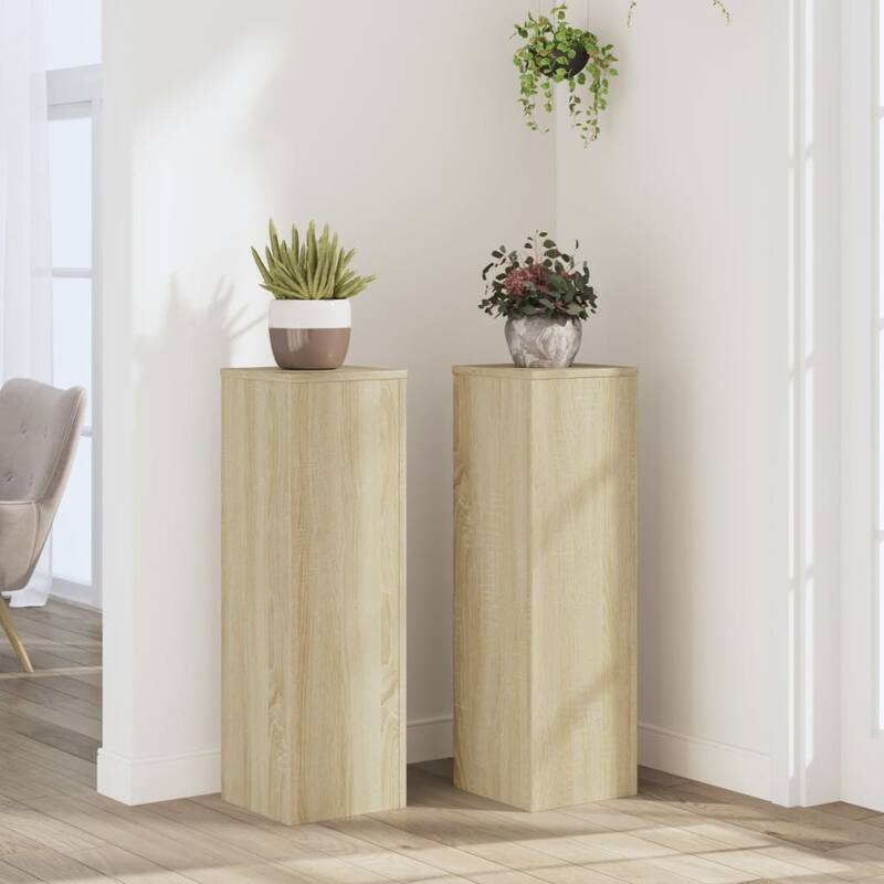 vidaXL Plant Stand Set of 2 Oak Engineered Wood - Sonoma oak (3)