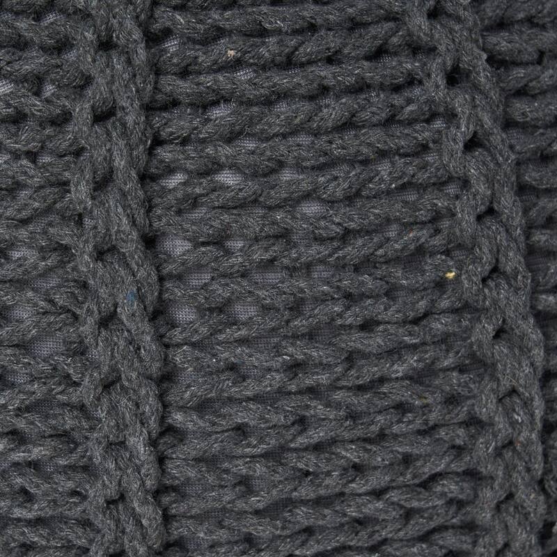 Corisande Knitted Cotton Pouf by Christopher Knight Home