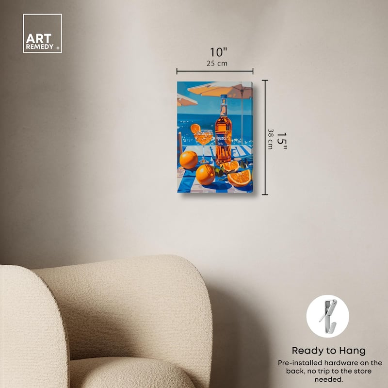 Coastal Aperol Canvas by Art Remedy, Gallery Wrapped