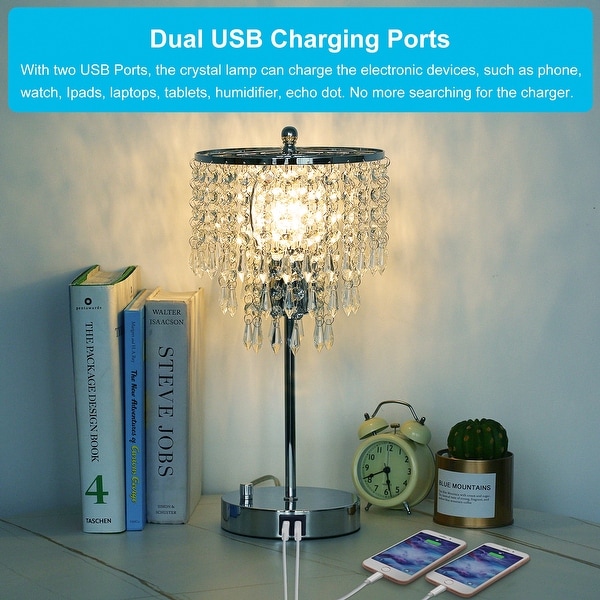 Crystal lamp with usb port on sale
