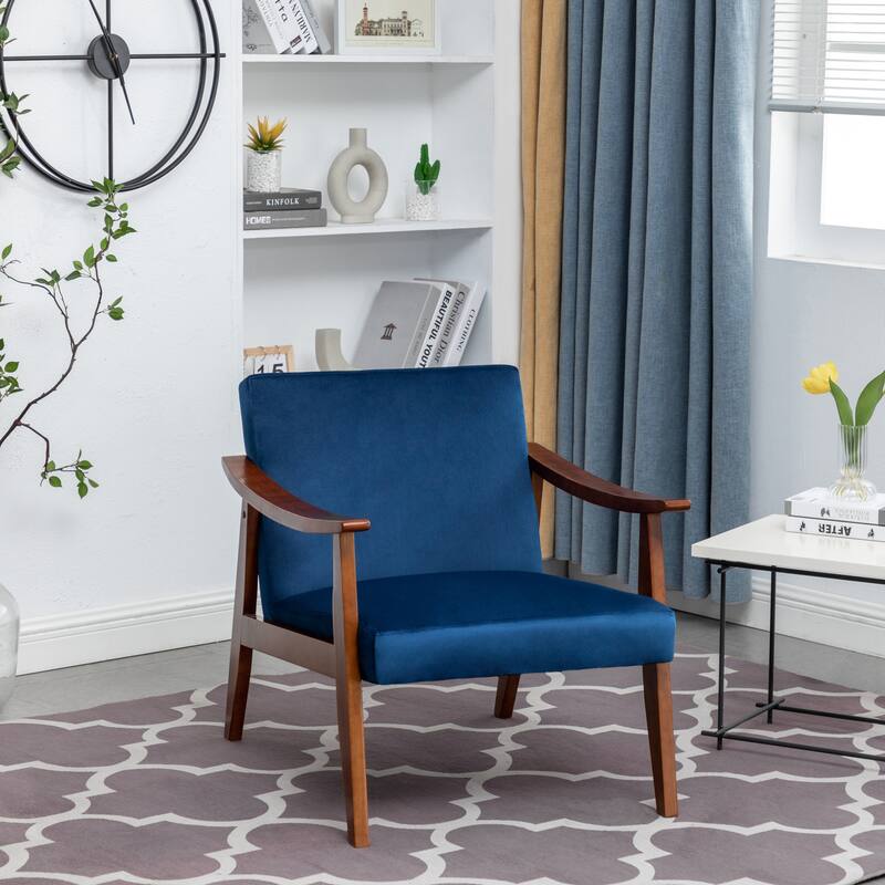 Carla 27.2'' Wide Velvet Accent Chair - Dark Blue