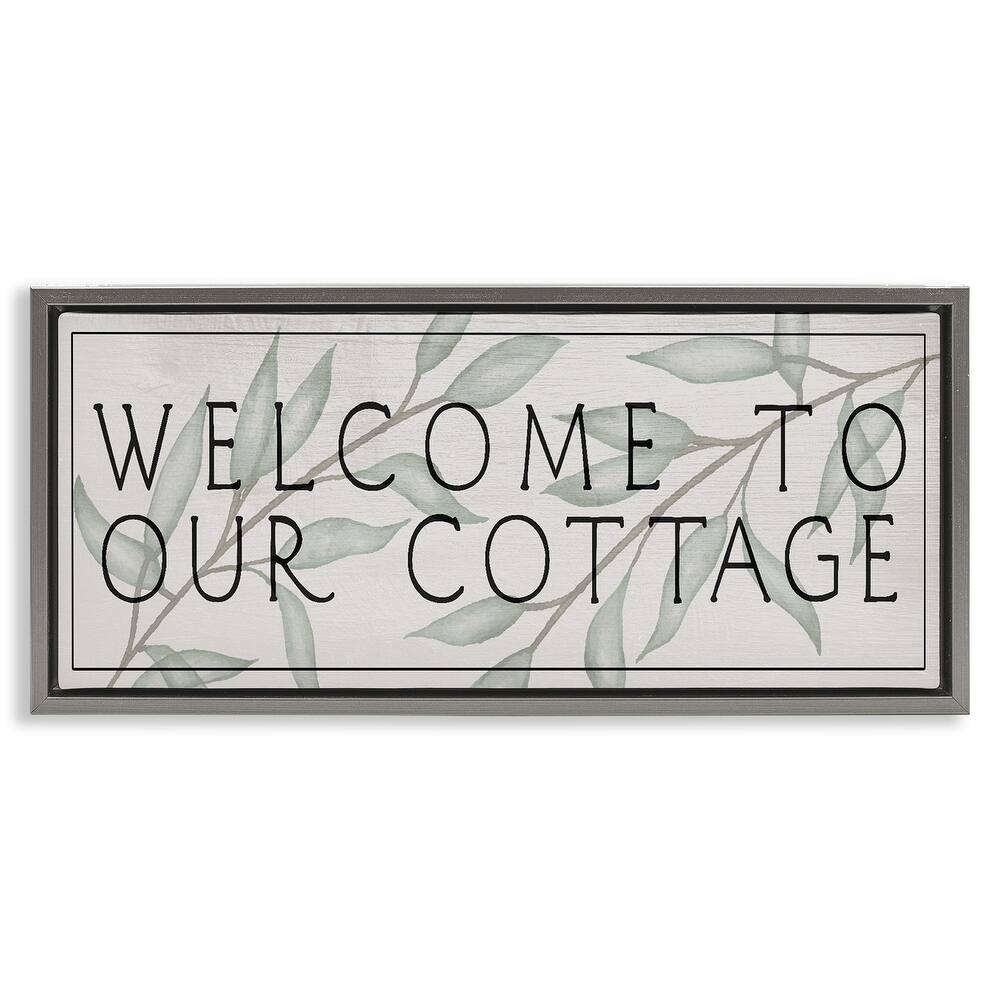 Stupell Rustic Cottage Welcome Framed Floater Canvas Wall Art Design By Lil' Rue