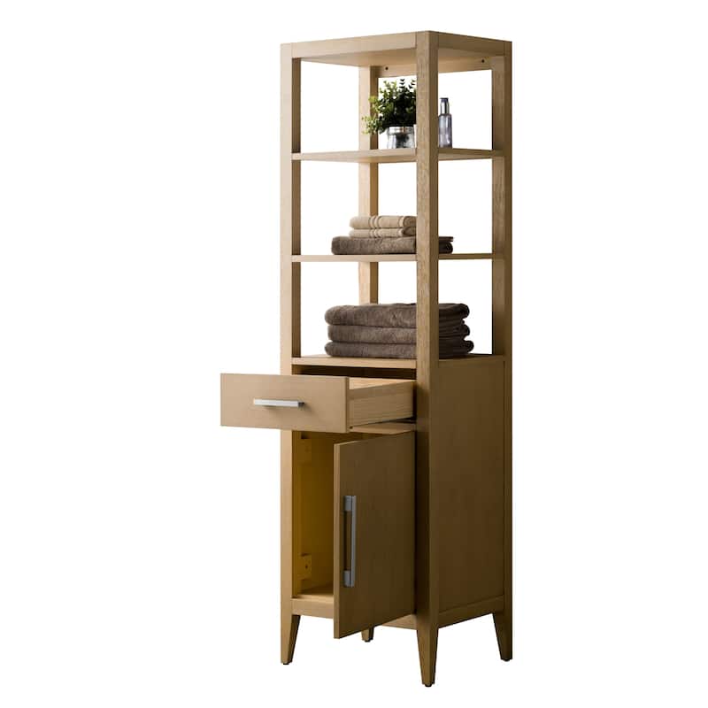 Vanity Art 72" Tall Tower Bathroom Linen Cabinet with Soft Close Door and Drawer