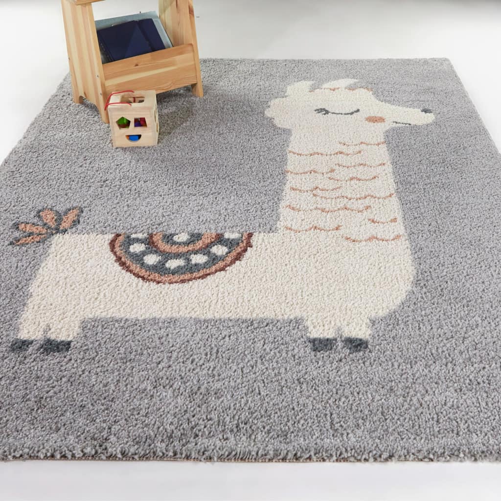 Mod-Tod Cid Kids Llama Shag Area Rug - 5'3" x 7'