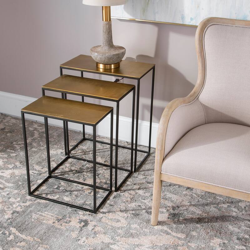 Uttermost Coreene Antique Gold Nesting Tables (Set of 3)