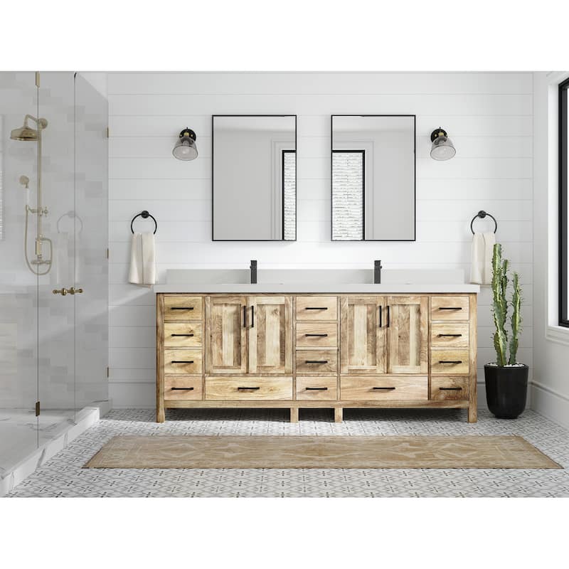 Willow Collections 84 in. W x 22 in. D Malibu Mango Double Sink Bathroom Vanity with Countertop