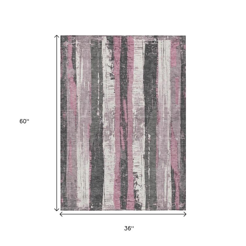 HomeRoots Striped Transitional Rectangle Outdoor Rug