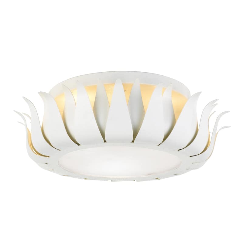 Broche 3 Light Matte White Flush Mount Ceiling Lamp - 16'' W x 5.5'' H - 16'' W x 5.5'' H