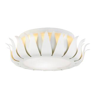 Broche 3 Light Matte White Flush Mount Ceiling Lamp - 16'' W x 5.5'' H