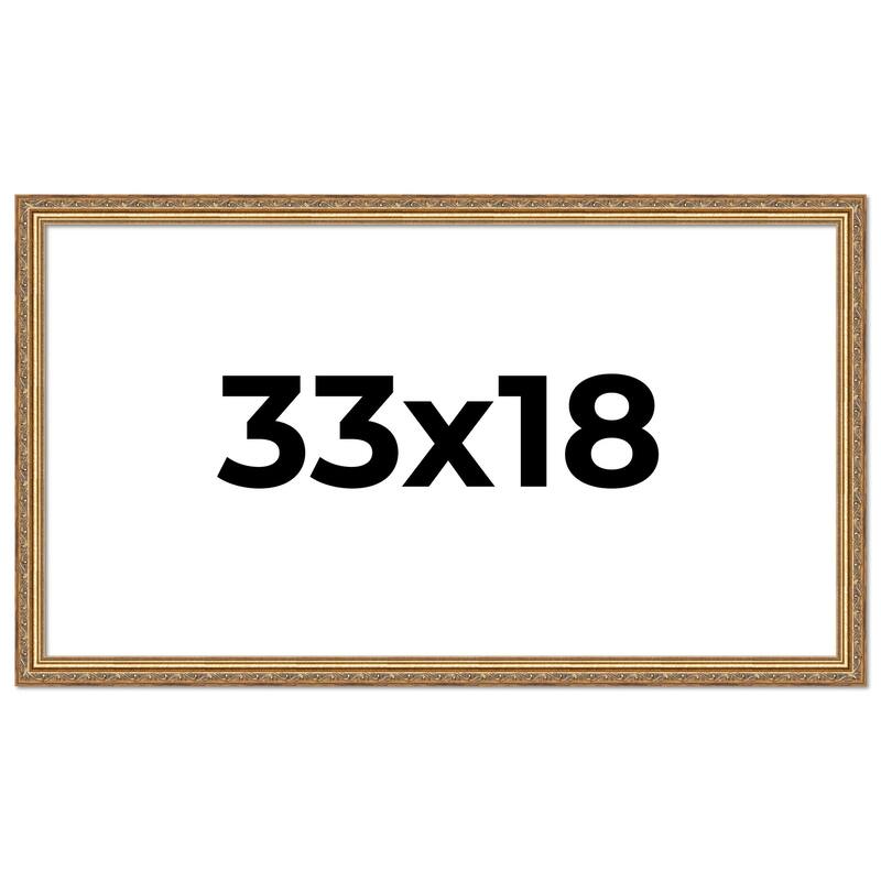 33x18 Frame Red Solid Wood Picture Frame Width 1.75 Inches | Interior Frame Depth 1 13/16 Inches