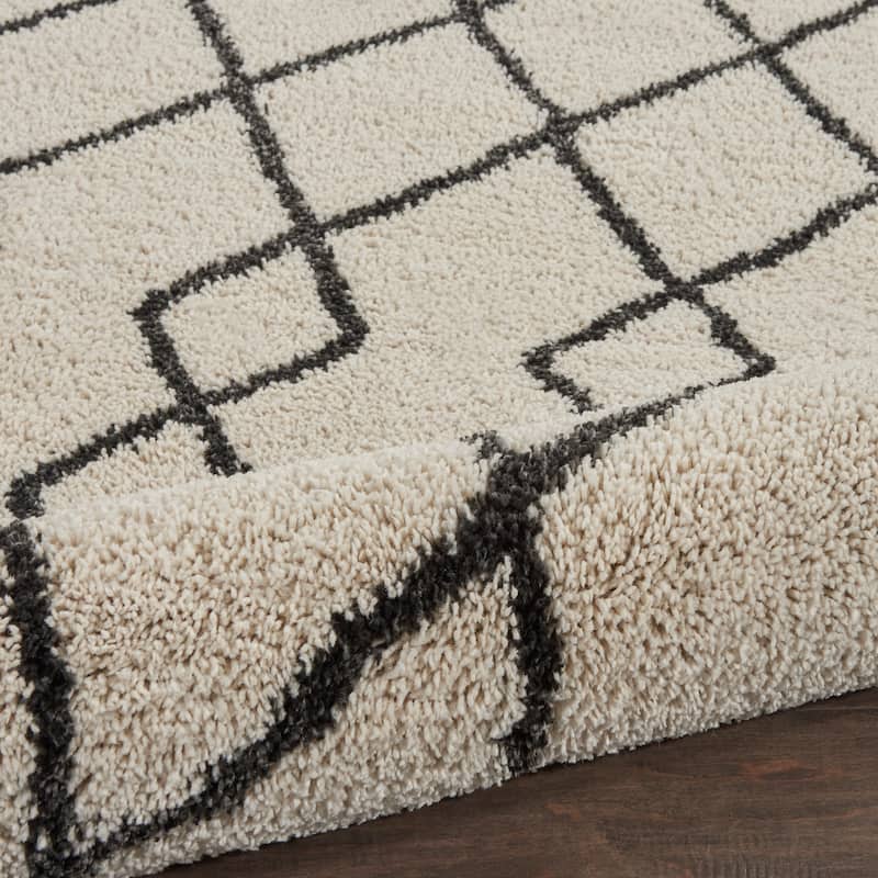 Nourison Geometric Moroccan Boho Shag Area Rug