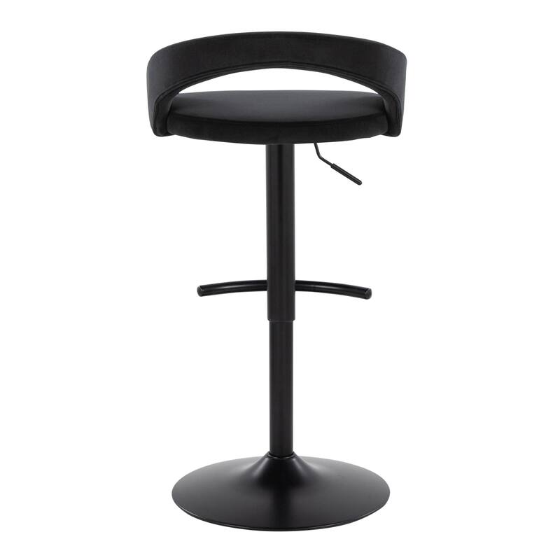 Grotto Upholstered Adjustable Barstool with Black Metal - Set Of 3