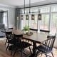 preview thumbnail 5 of 13, Tifany Modern 5-Light Black Chandelier Large Linear 45. IN Colored Glass Kitchen Island Lights - L 45.3" x W 4.3" x H 17.3"