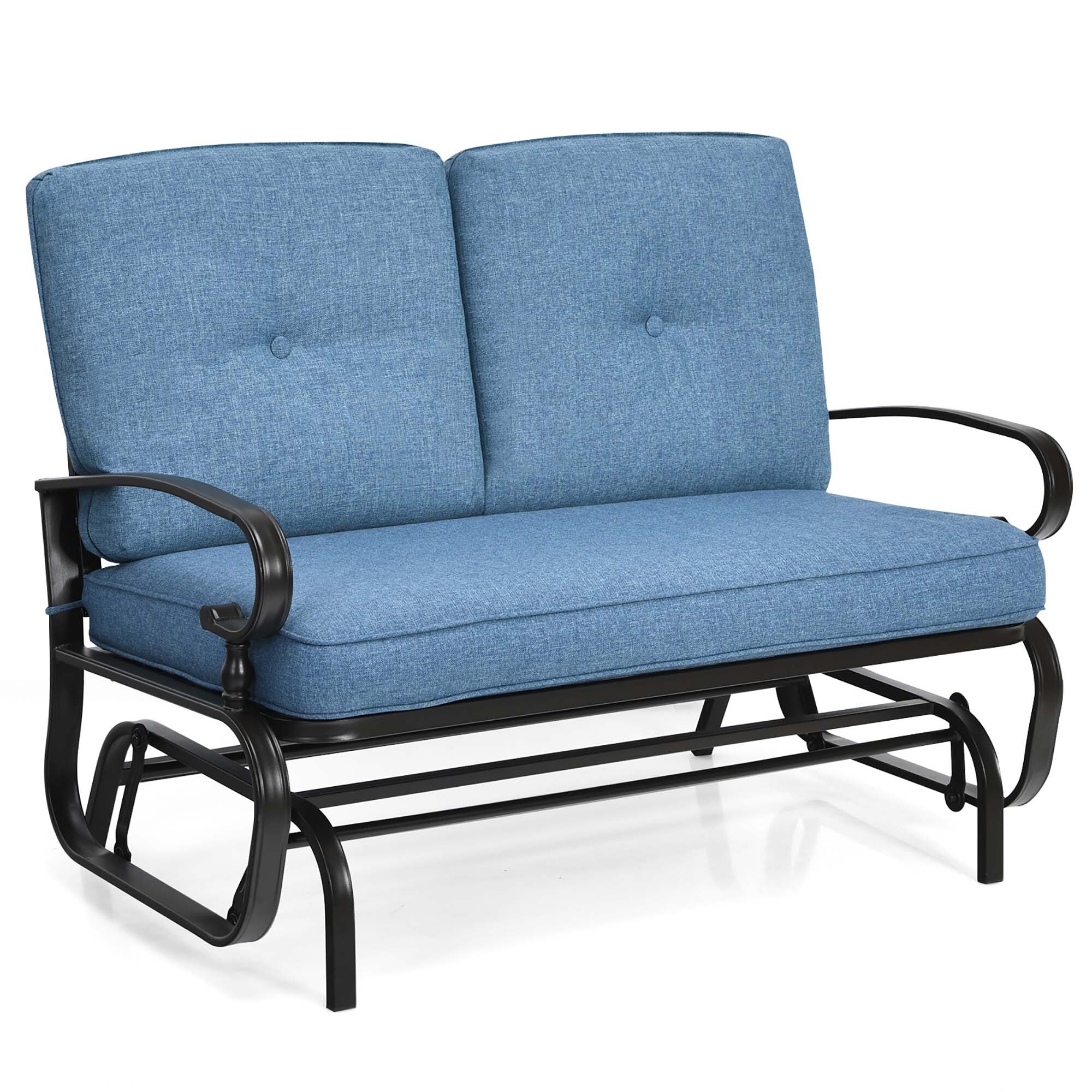 Costway 2 Person Outdoor Swing Glider Chair Bench Loveseat Cushioned 47.5 x 27 x 33.5 Bed Bath Beyond 35365632