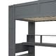 preview thumbnail 26 of 24, Twin/Full Size Gaming Loft Bed with Bulit-in Desk and LED Light, Wooden Loft Bedframe with Storage Shelves, Drawer and USB Ports