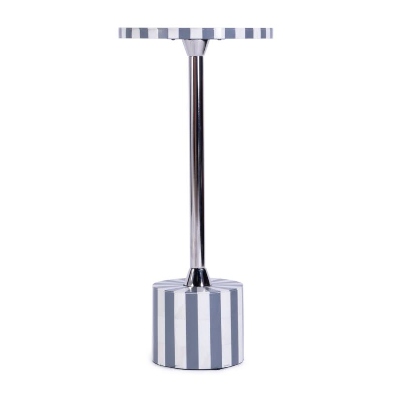 Zane Brass and Bone Inlay Side Round Side Table