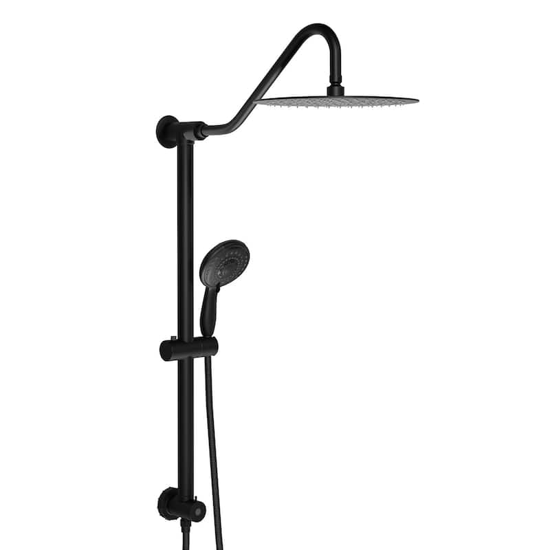 Topcraft Wall Mount 10-Inch Rain Showerhead with Multi-Function Handheld Showerhead