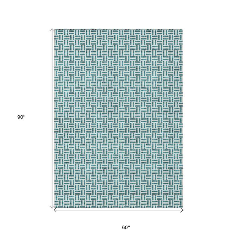 HomeRoots Geometric Transitional Rectangle Outdoor Rug