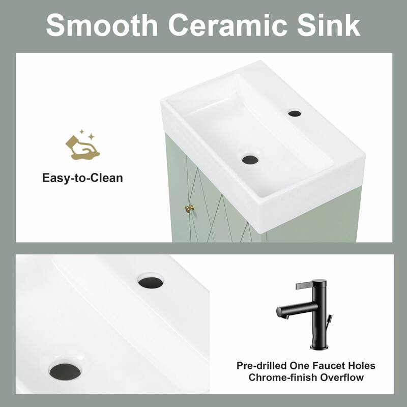 20" Bathroom Vanity with Ceramic Sink