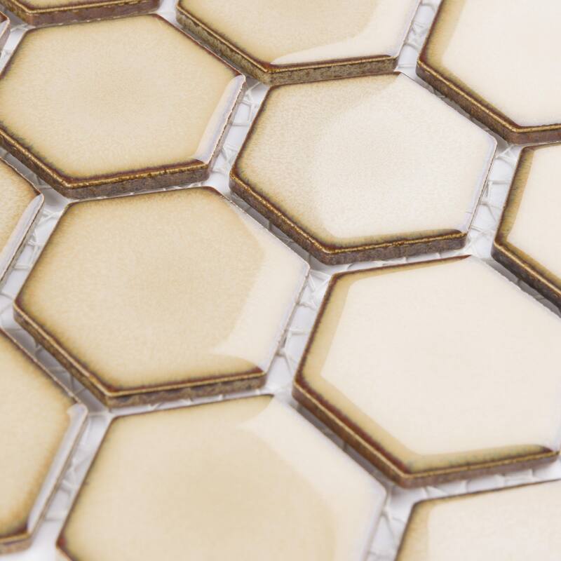 Merola Tile Hudson Due 2" Hex Caffe 10-7/8" x 12-5/8" Porcelain Floor and Wall Tile