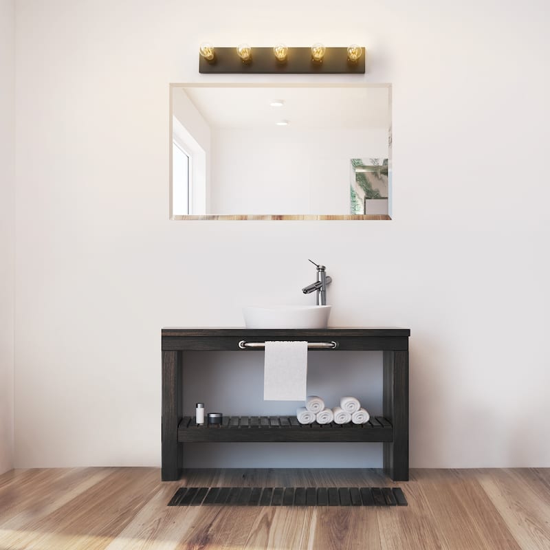 Alden 5-Light Matte Black Vanity Light - one size