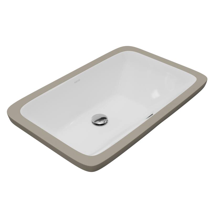 Karran 20-7/8" Undermount Vitreous China Bathroom Sink In White