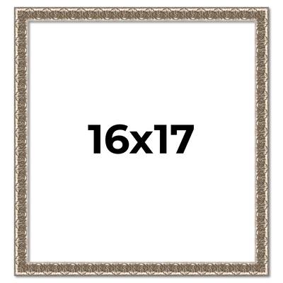 16x17 Frame Silver Versailles Ornate Solid Wood Picture Frame | 1 Inch