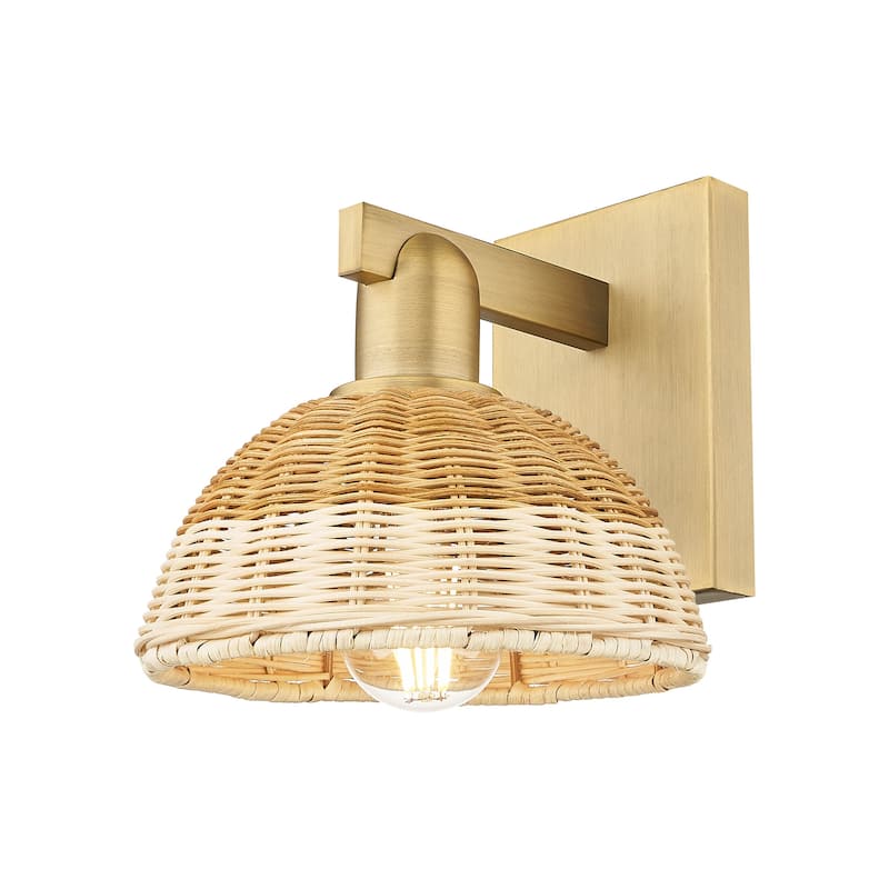 Innovations Lighting 716-1W-11-8 Natural Ballston Dome Sconce Natural - Brushed Brass / Natural