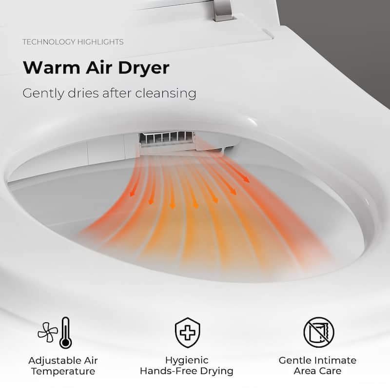 Ove Clarke Dual-Flush Hands-Free Smart Bidet Toilet with Built-in Tank