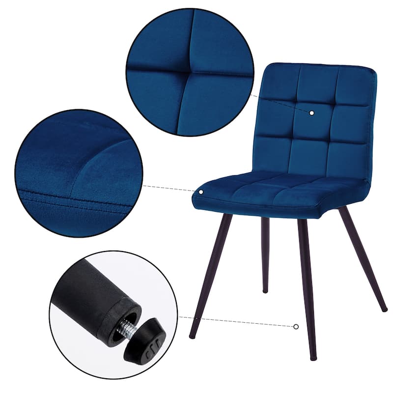 Modern 17” Wide Tufts Upholstered Dining Side Chairs with Metal Legs - 22.25L×18.71W×32.09H