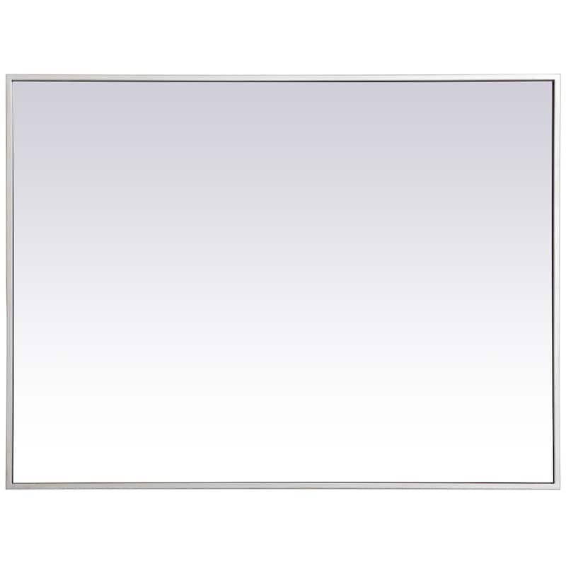 Elegant Lighting Eternity 27" x 36" Rectangular Beveled Metal Framed - Silver