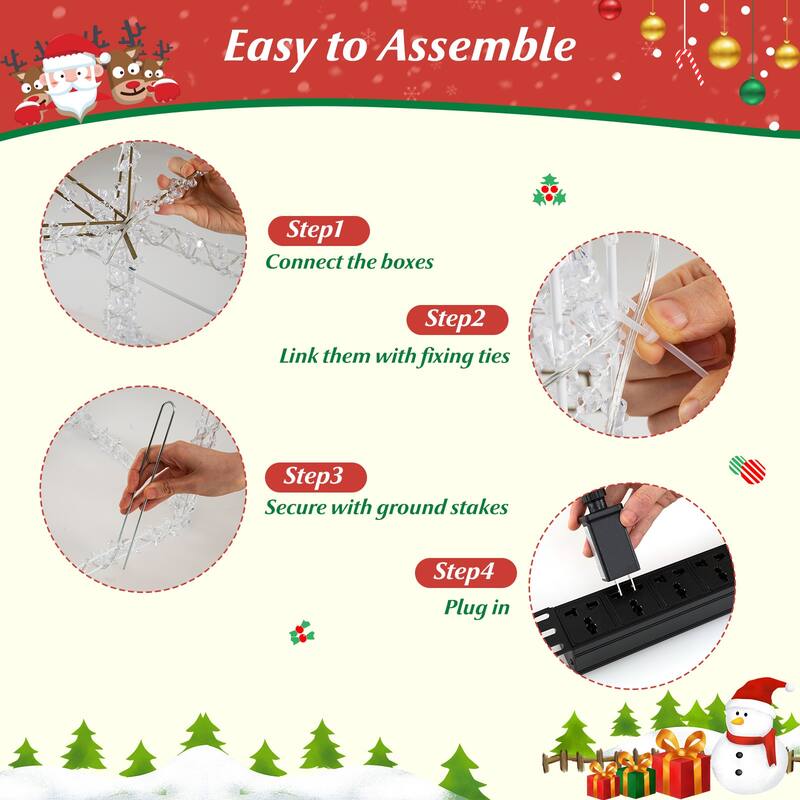 Costway Set of 3 Pre-Lit Christmas Present Box Lights with Warm & Cold - as pic shows - See Details