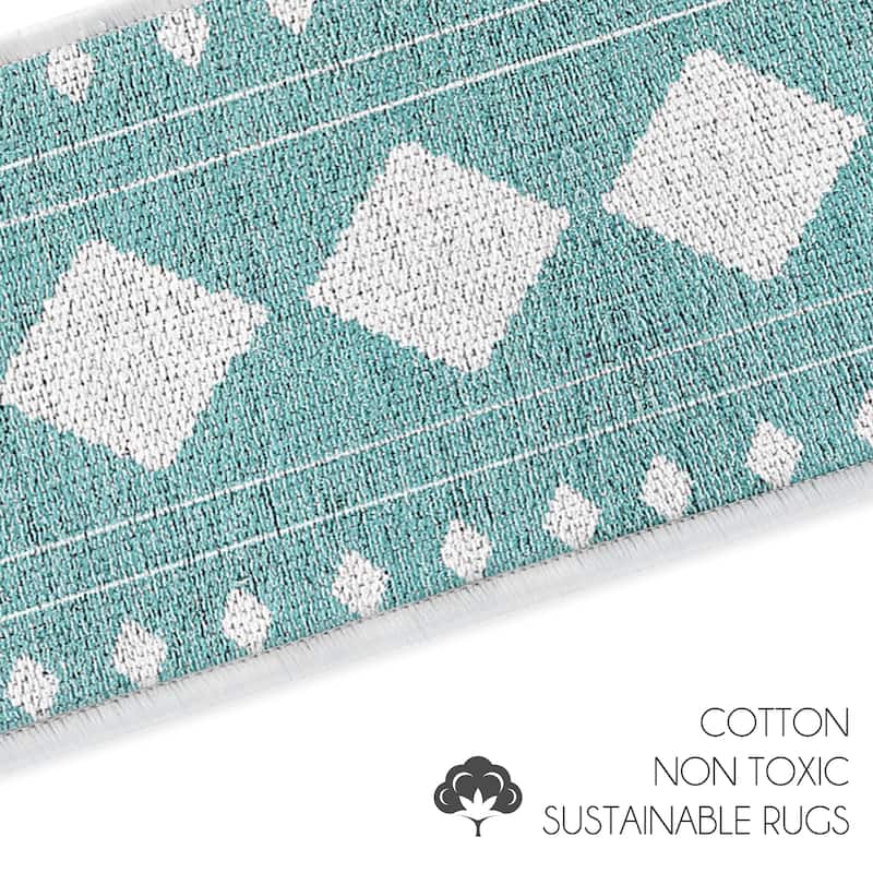 SussexHome Diamond Design 9" X 28" Stair Treads - 70% Cotton Anti-Slip Carpet Strips for Indoor Stairs-with Double Adhesive Tape