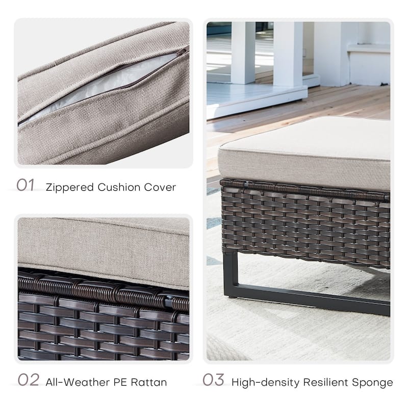 PE Rattan Sectional Sofa, High Back Outdoor Furniture Set