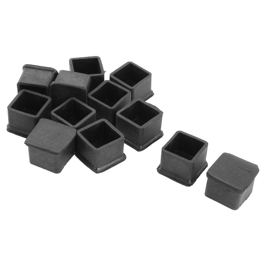 Shop Rubber Square Flat Type Chair Leg Caps Tube Insert Black 25 X 25mm Fit Dia 12pcs Overstock 17574763