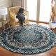 preview thumbnail 3 of 11, SAFAVIEH Vintage Hamadan Titiana Rug 6'7" Round - Blue/Ivory