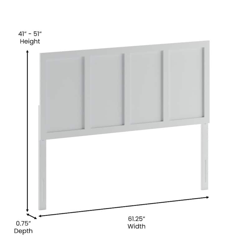 Contemporary Paneled Wooden Headboard Only