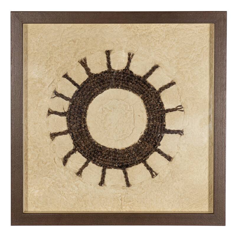 HUJI Handmade Paper Mache Art Brown Shadow Box Wall Decor Handmade Wall Art For Bathroom Bedroom Living room Office