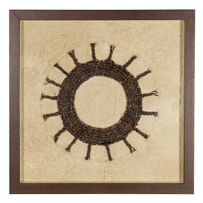 HUJI Handmade Paper Mache Art Brown Shadow Box Wall Decor Handmade Wall Art For Bathroom Bedroom Living room Office