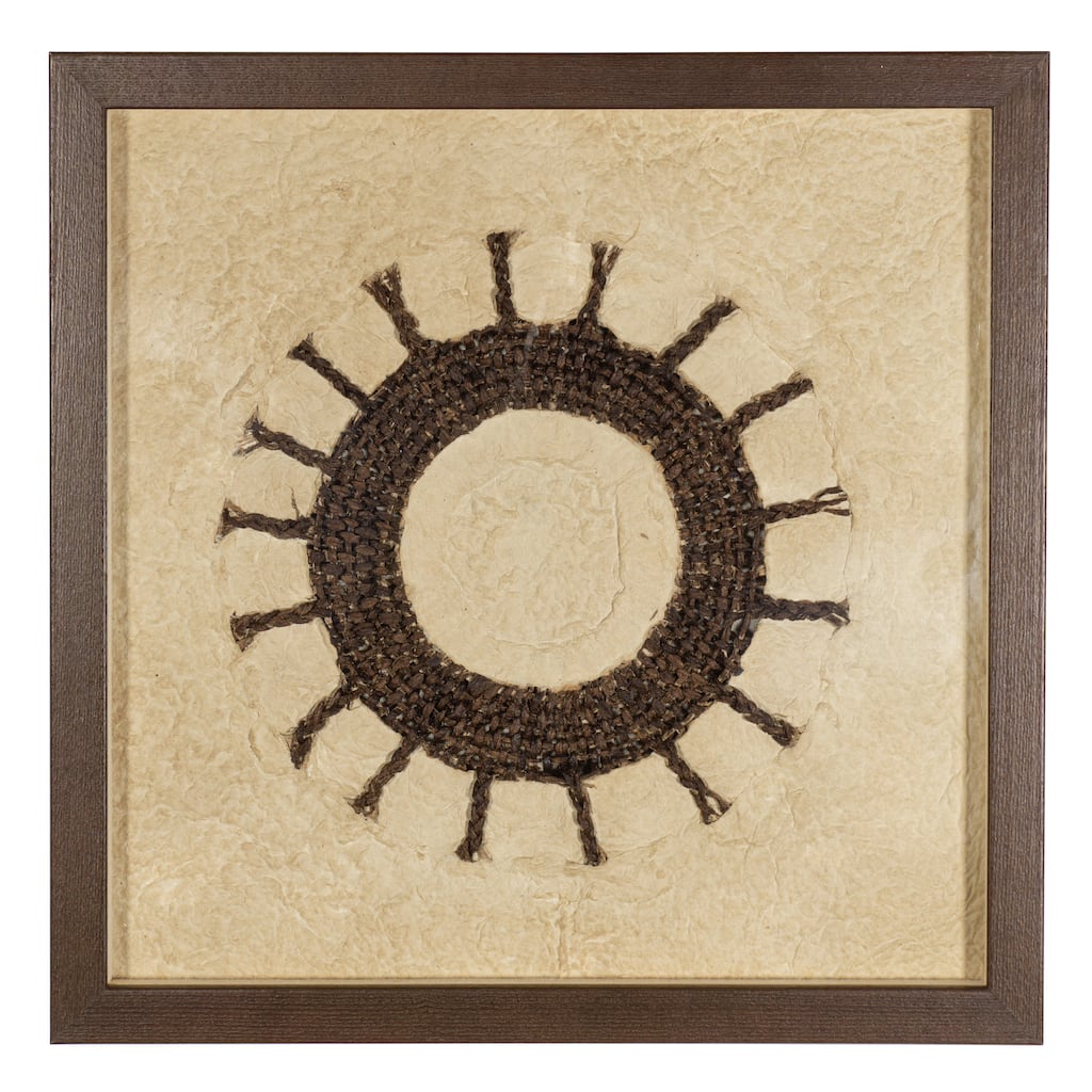 HUJI Handmade Paper Mache Art Brown Shadow Box Wall Decor Handmade Wall Art For Bathroom Bedroom Living room Office